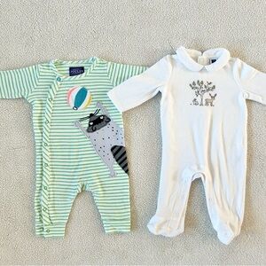Baby Long Sleeve Footies, Size 0-3M